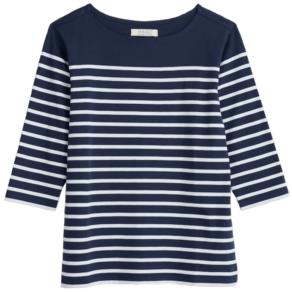 Seasalt Falmouth Breton Navy Sailor Shirt